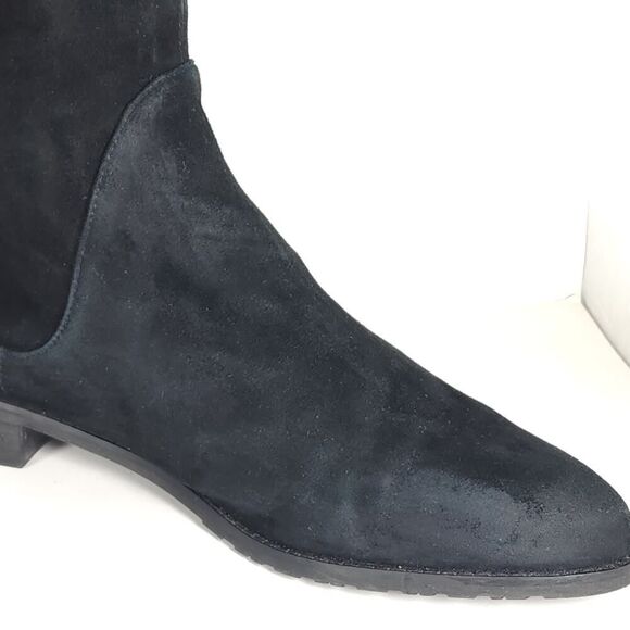 Stuart Weitzman Women's Lilene US 9 Black Suede Stretch Pull On Knee High Boots - Picture 14 of 16